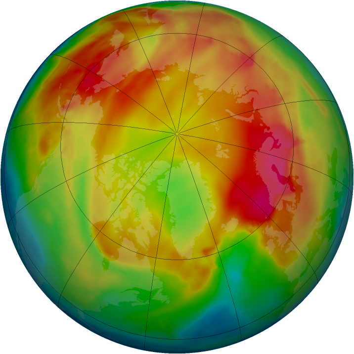 Arctic ozone map for 18 January 2015